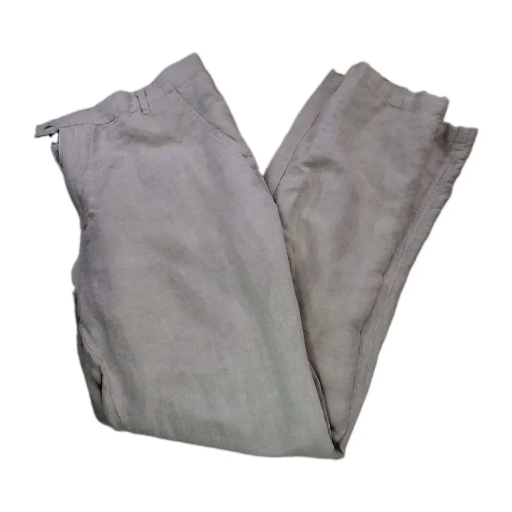Bohio Linen Blend Tan Pants Chinos Mens 38x32 Casual Beach Summer Officewear